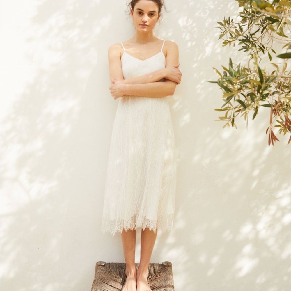 Off-White Lace Dress, Comptoir des Cotonniers